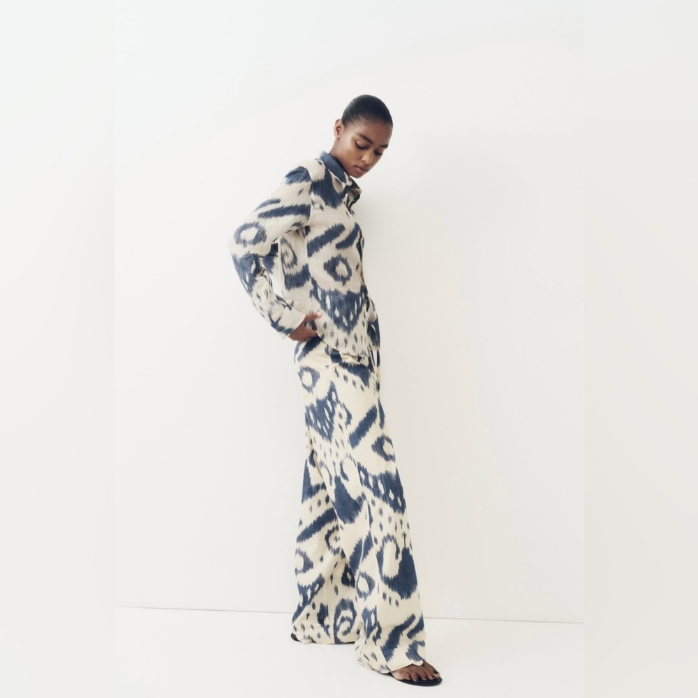 Zara belted printed pants